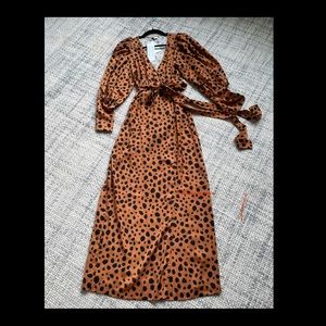 Rhode Aspen Wrap Dress M Leopard